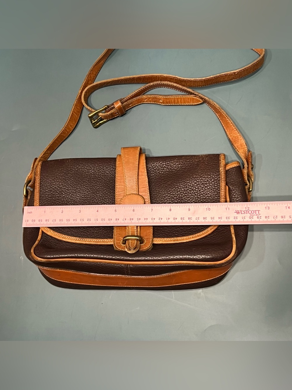 Vintage Dooney & Bourke Pebbled Leather Equestrian Crossbody Purse Duck 90s/80s - Picture 11 of 11